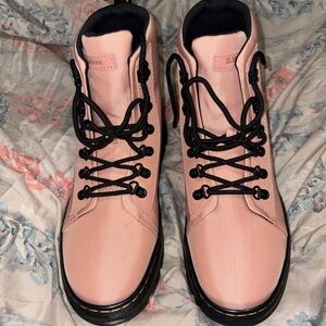 Dr. Martens Pink Combat Boots with Black Laces